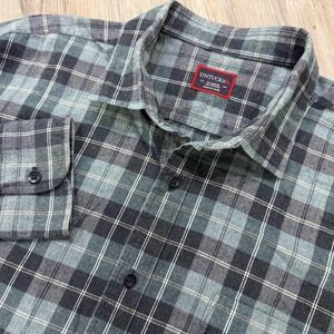UNTUCKit‎ Mens XL Lightweight Flannel Plaid Shirt Blue